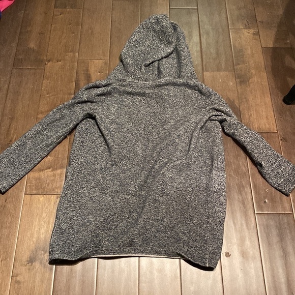 Forever 21 Women’s Hoodie Cardigan, Medium charcoal, gray fleece inside - Picture 3 of 7